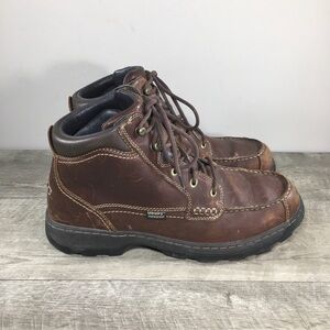 Irish Setter Mens 3875 Soft Paw Leather Waterproof Chukka Work Boots Size 10.5